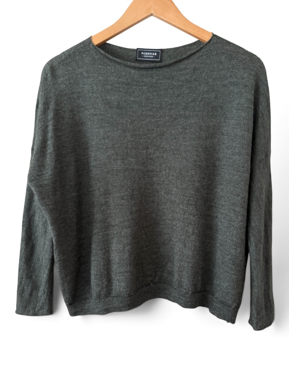 Peruvian Exchange - Baby Alpaca Bamboo Oversized Sweater – Dark Green